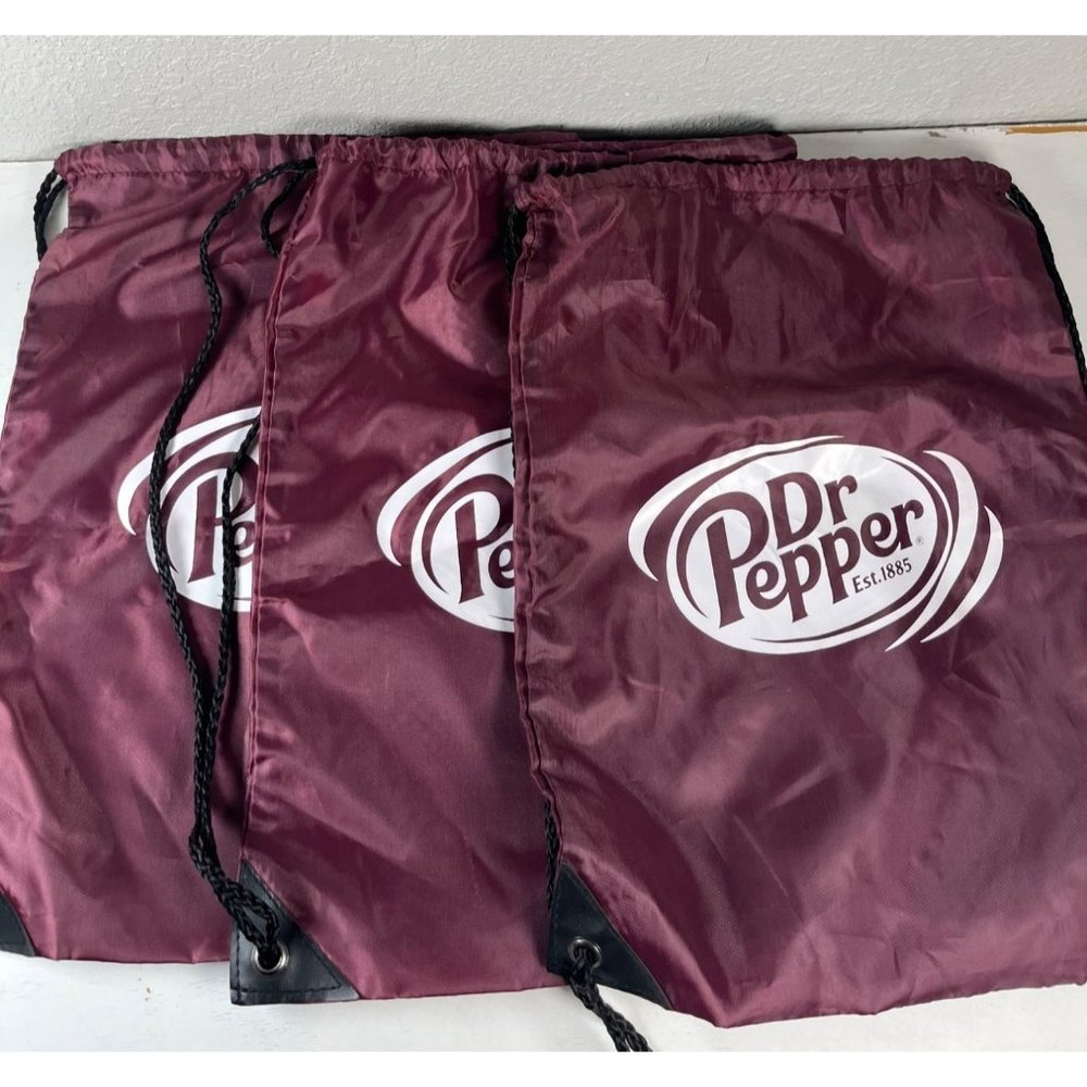 Dr Pepper drawstring  backpack lot of 3